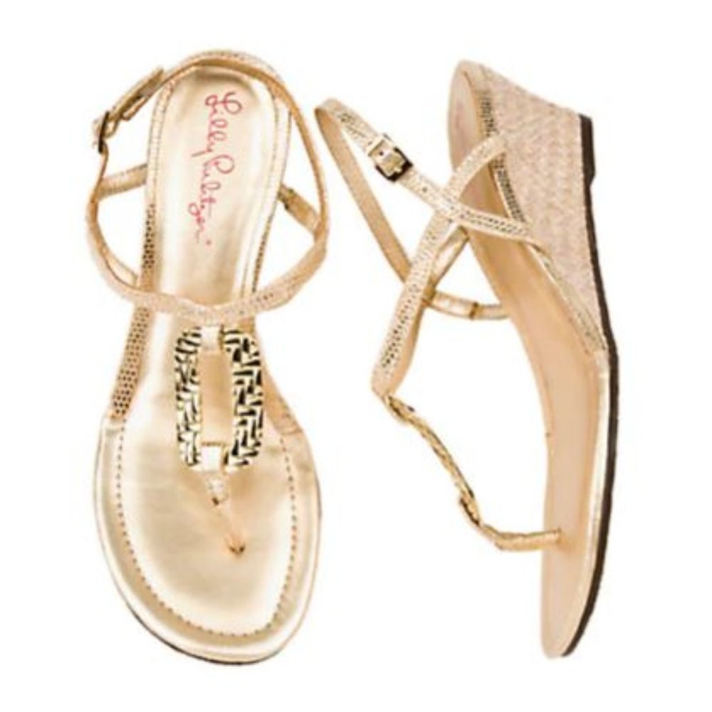Lilly Pulitzer As Good As Gold Wedge Sandal